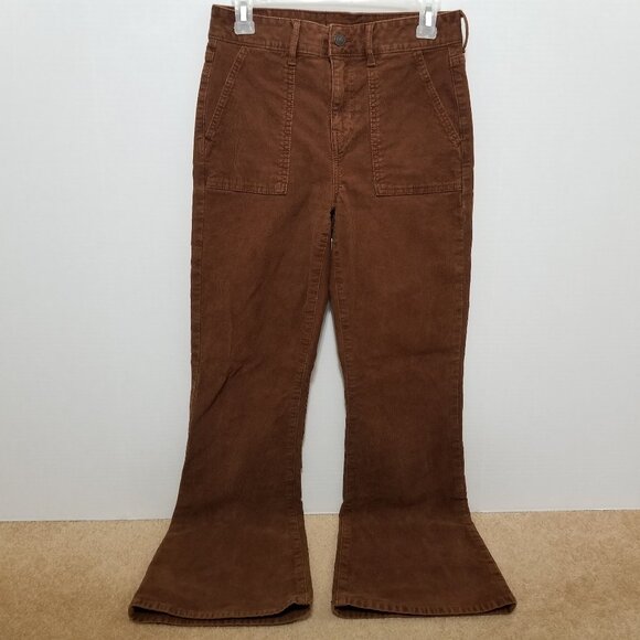 American Eagle pants 4 Super Hi-Rise Flare corduroy hippie boho retro stretch - Picture 1 of 16